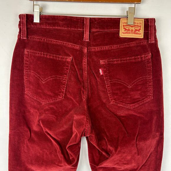 Levi's 725 High Rise Boot Cut Red Corduroy Jeans Pants 32" Inseam Size 31 - Picture 2 of 10